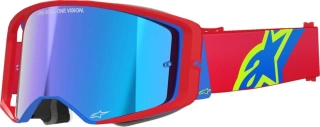 Motokrosové / enduro brýle ALPINESTARS GOGGLE SUPERTECH CORP 5100325-3055 barva červená/modrá, modré zrcadlové plexi
