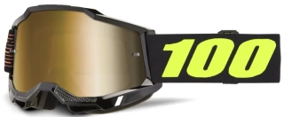 A Motokrosové brýle 100% ACCURI 2 FAIRBANKS se zlatým true zrcadlovým objektivem + čirý  50014-00058