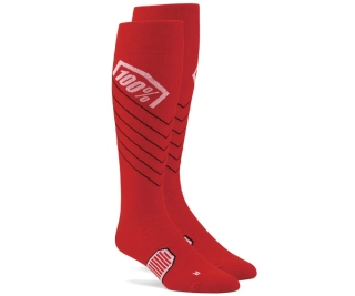 a Dlouhé ponožky/podkolenky 100% HI SIDE MX barva červená, velikost S/M pro nohu o velikosti 36-41