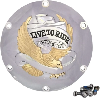 Kryt spojkového víka DRAG SPECIALTIES pro HARLEY DAVIDSON XL rok 2004-2022 viz popis, barva chromová/zlatá
