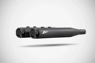 Homologované koncovky výfuku motocyklu ZARD SLIP ON MUFFLERS HOMOLOGACE E3 pro motocykl HARLEY DAVIDSON ROAD KING rok 2006-2016 viz popis, barva černá/černé zakončení 