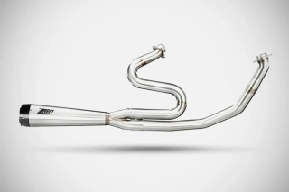Výfukový systém motocyklu ZARD FULL KIT EXHAUST SYSTEM 2:1 pro motocykl HARLEY DAVIDSON FXLRS 1923 ABS / FXLRST 1923 ABS Softail Low Rider ST 117 H.O. rok 2025 viz popis, barva leštěná/černé zakončení