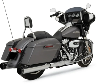Koncovky výfuku KHROME WERKS 4,5" HP PLUS SLIP-ON MUFFLERS pro HARLEY DAVIDSON FLHT/ FLHTK/ FLHX/ FLHR/ FLTRX/ FLTRU/ FLTRK rok 2017-2024 viz popis, barva chromová/černé klassic zakončení