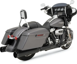 Koncovky výfuku KHROME WERKS 4,5" HP PLUS SLIP-ON MUFFLERS pro HARLEY DAVIDSON FLHT/ FLHTK/ FLHX/ FLHR/ FLTRX/ FLTRU/ FLTRK rok 2017-2024 viz popis, barva černá/černé klassic tip billet zakončení