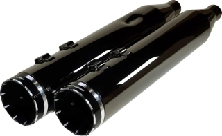 Koncovky výfuku KHROME WERKS 4,5" HP PLUS SLIP-ON MUFFLERS pro HARLEY DAVIDSON FLRT/ FLHTCUTG rok 2017-2024 viz popis, barva černá elipse/tracer billet zakončení