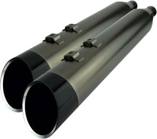 Koncovky výfuku KHROME WERKS 4,5" HP PLUS SLIP-ON MUFFLERS pro HARLEY DAVIDSON FLRT/ FLHTCUTG rok 2017-2024 viz popis, barva kouřový satin chrom/černé edge billet zakončení
