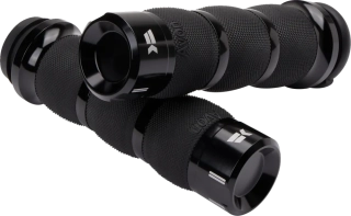 Motocyklové gripy / rukojeti na řidítka motorky KHROME WERKS GRIPS AIR CUSHION KLASSIC ČERNÉ 500190