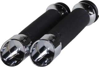 Motocyklové gripy / rukojeti na řidítka motorky KHROME WERKS GRIPS CONTOUR EDGE CHROME 500160