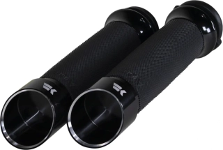 Motocyklové gripy / rukojeti na řidítka motorky KHROME WERKS GRIPS CONTOUR EDGE ČERNÉ 500140