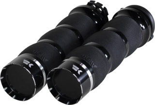Motocyklové gripy / rukojeti na řidítka motorky KHROME WERKS pro HARLEY DAVIDSON TWIN CAM 1999-2017 / XL 1986-2022 GRIPS AIR CUSHION TRACER ČERNÉ 500210