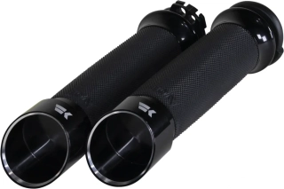 Motocyklové gripy / rukojeti na řidítka motorky KHROME WERKS pro HARLEY DAVIDSON TWIN CAM 1999-2017 / XL 1986-2022 GRIPS CONTOUR EDGE ČERNÉ 500240