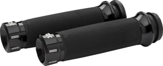 Motocyklové gripy / rukojeti na řidítka motorky KHROME WERKS pro HARLEY DAVIDSON TWIN CAM 1999-2017 / XL 1986-2022 GRIPS KLASSIC ČERNÉ 500280