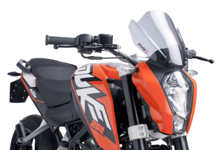 a Plexi motocyklu PUIG NEW GENERATION SPORT KTM 390 DUKE rok 2016-2025 barva kouřová 