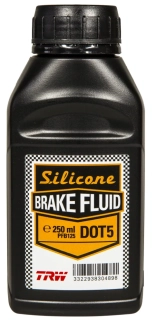 a Silikonová brzdová kapalina TRW BRAKEFLUID TRW DOT 5 SILICONE PFB125 balení 250 ml 