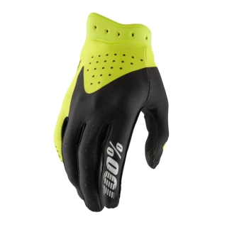 a Dětské motokrosové a MTB rukavice 100% ITRACK ČERNÁ/FLUO ŽLUTÉ velikost S 