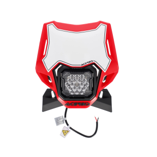 Přední maska motocyklu ACERBIS HEADLIGHT VSL LUMEN-X 18 x 27W LED světlomet, 3000 lumenů, barva černá/červená