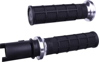 Gripy pro motocykly HARLEY-DAVIDSON 2023 a výše CVO TBW MODELY viz popis ODI V-TWIN LOCK-ON™ HART-LUCK SIGNATURE FULL-WAFFLE GRIP SET pro řidítka o průměru 25,4 mm ( 1" ), barva černá/stříbrná - pár 
