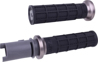 Gripy pro motocykly HARLEY-DAVIDSON 2023 a výše CVO TBW MODELY viz popis ODI V-TWIN LOCK-ON™ HART-LUCK SIGNATURE FULL-WAFFLE GRIP SET pro řidítka o průměru 25,4 mm ( 1" ), barva černá/šedá - pár 