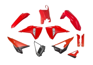 Kompletní sada plastů včetně krytů vidlic RTECH pro motocykl HONDA CRF 250 R / 250 RX rok 2025-2026 