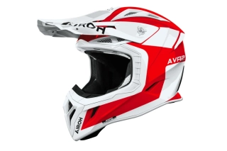 Motokrosová přilba AIROH AVIATOR ACE 2 IRON barva červená/bílá lesklá