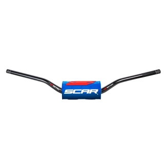Motokrosové bezhrazdové řidítka pro malé motocykly SCAR HANDLEBAR O2 barva černá/modrá, typ LOW MINI 65/85 S9142BL