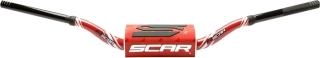 Motokrosové bezhrazdové řidítka pro malé motocykly SCAR HANDLEBAR O2 barva černá/červená, typ LOW MINI 65/85 S9142RD-RD