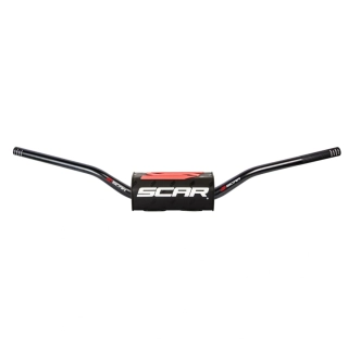 Motokrosové bezhrazdové řidítka motocyklu SCAR HANDLEBAR O2 MODEL NEW HONDA CRF / KAWASAKI KX S9115BK ČERNÉ 