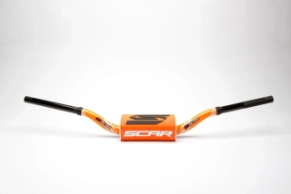 Motokrosové bezhrazdové řidítka motocyklu SCAR HANDLEBAR O2 MODEL MCGRATH/SHORT S9172OROR ORANŽOVÉ
