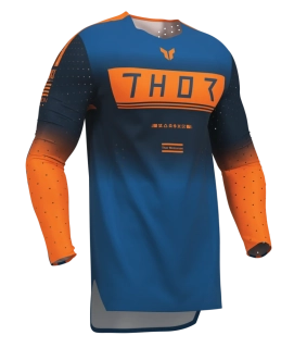 Lehký a pružný motokrosový - enduro dres THOR SPORTMODE GEO barva midnight modrá/oranžová