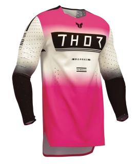 Lehký a pružný motokrosový - enduro dres THOR SPORTMODE GEO barva vintage bílá/růžová