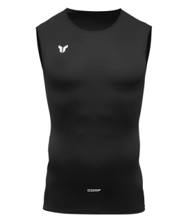 Lehké kompresní podvlíkací ochranné tílko / základní vrstva THOR COMP SLEEVELESS SHIRT barva černá