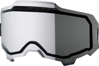 Náhradní sklo pro motokrosové brýle 100% ARMEGA / 100% ARMATIC - DVOJITÉ VENTILAČNÍ 59053-00004 zrcadlové stříbrné 