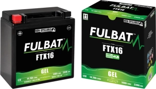 Gelová baterie FULBAT YTX16-BS GEL  12V / 14 Ah / 230 A POLOVÁNÍ PLUS VLEVO, rozměr 150x87x161 mm