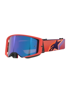 Motokrosové / enduro brýle ALPINESTARS GOGGLE SUPERTECH VISION CORP 5100326-414 barva hot coral/fialová, modré zrcadlové plexi