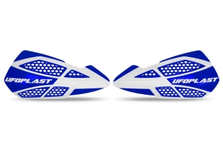 Odolné kryty páček motocyklu / chrániče rukou UFO VOYAGER HANDGUARDS modrá-bílá pár / bez montážní sady
