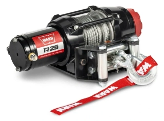 Elektrický naviják pro ATV a UTV WARN MODEL R25 WIRE ROPE WINCH 110025 s ocelovým lanem (15 m x 4,8 mm), tažná síla 1134 kg (2500 lb)