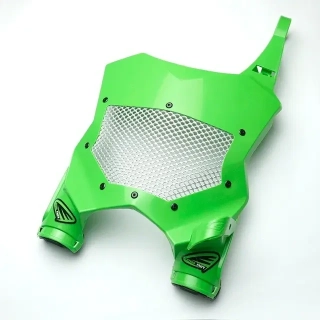 Přední číslová tabulka motocyklu s ventilační mřížkou CYCRA STADIUM PLATE VENTED pro KAWASAKI KX 250/ KX 250 X rok 2025-2026 viz popis, barva zelená