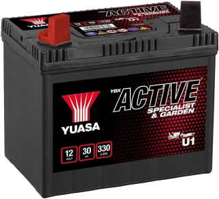 Baterie pro zahradní techniku YAUASA GARDEN 12V 30Ah 330A (U1) rozměr 187x127x181 mm, polarita levá