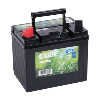 Baterie pro zahradní techniku EXIDE BIKE GARDEN 12V 24Ah 250A (U1L-250) rozměr 197x132x186 mm, polarita levá