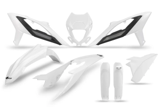 Sada plastů motocyklu UFO PLASTIC BODY KIT pro BETA 2T RR 125/200/250/300 rok 2023-2024 barva černá/bílá