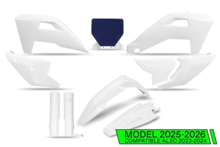 Sada plastů motocyklu UFO PLASTIC BODY KIT pro HUSQVARNA TC 125/150/250/300 rok 2023-2026 barva bílá/modrá  