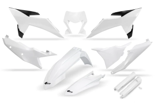 Sada plastů motocyklu UFO PLASTIC BODY KIT pro KTM EXC 150/250/300 rok 2026 barva bílá/černá