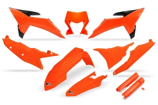 Sada plastů motocyklu UFO PLASTIC BODY KIT pro KTM EXC 150/250/300 rok 2026 barva fluo oranžová