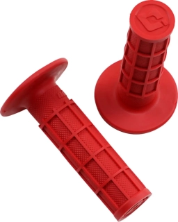 Motokrosové jednovrstvé rukojeti - mx gripy ODI RUFFIAN MX FULL WAFLE SINGLE PLY GRIPS zavřené konce, full vafle barva červená