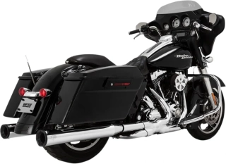 Koncovky výfuku VANCE & HINES ELIMINATOR 400 10 cm (4") pro HARLEY DAVIDSON FLHT/ FLHX/ FLTR/ FLHR ROK 1999-2016 barva chromová, černé zakončení 