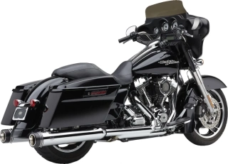 Koncovky výfuku COBRA GEN 2 NEIGHBOR SERIES MUFFLERS 4,5'' pro HARLEY DAVIDSON FLT/ FLHT/ FLHR/ FLHX/ FLTR rok 1999-2016 barva chromová/černé zakončení 