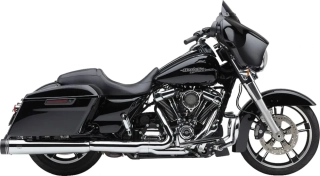 Koncovky výfuku COBRA GEN 2 NEIGHBOR SERIES MUFFLERS 4,5'' pro HARLEY DAVIDSON FLHT/ FLHTK/ FLHR/ FLTRX/ FLTRU/ FLTRK/ FLHX rok 2017-2024 barva chromová/černé zakončení  