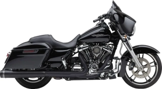 Koncovky výfuku COBRA GEN 2 NEIGHBOR SERIES MUFFLERS 4,5'' pro HARLEY DAVIDSON FLHT/ FLHTK/ FLHR/ FLTRX/ FLTRU/ FLTRK/ FLHX rok 2017-2024 barva černá/chromové linky