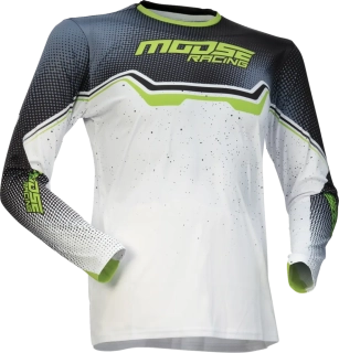 Dětský motokrosový-enduro dres MOOSE OFFROAD QUALIFIER barva bílá/šedá/černá/zelená 