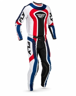 a Lehký a maximálně pohodlný motokrosový komplet kalhot+dresu FLY RACING LITE USA 2026 barva šedá/černá velikost 32+M